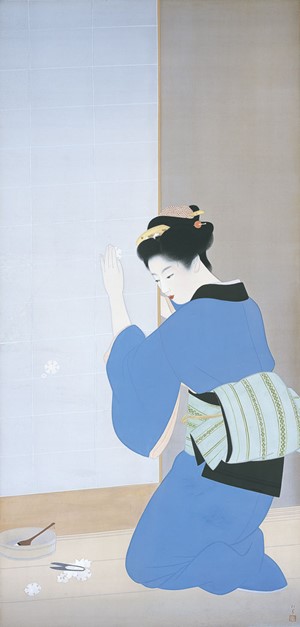 “上村松園《晩秋》(1943年､大阪市立美術館蔵､前期展示）”