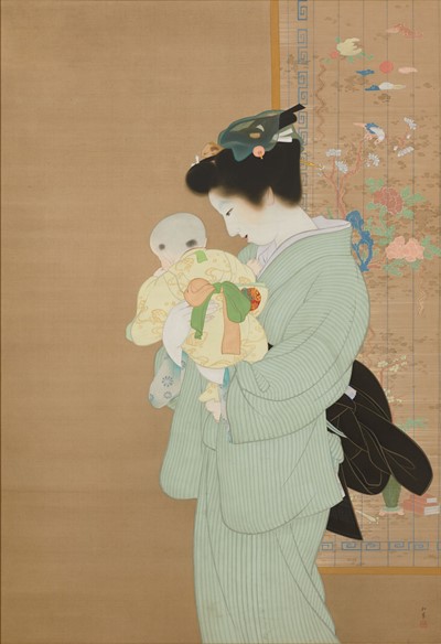 “重要文化財　上村松園《母子》（1934年､東京国立近代美術館蔵､前期展示）”