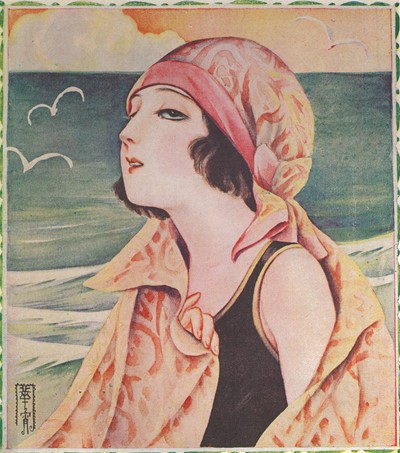 “高畠華宵《『少女画報』14巻8号表紙》（1928･大正14年、弥生美術館、後期展示）”