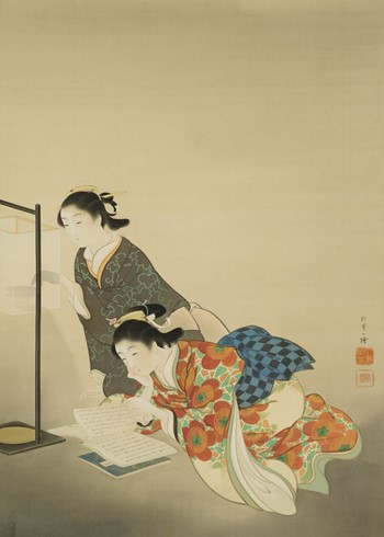 “上村松園《長夜》(1907年､福田美術館蔵､後期展示）”