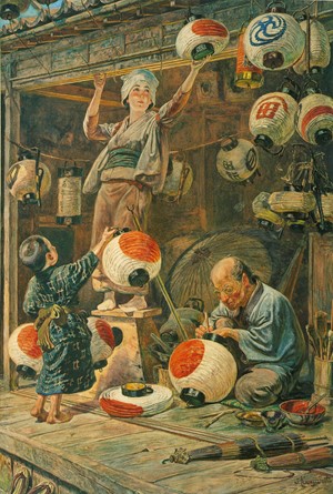 “笠木治郎吉《提灯屋の店先》（1890-1912年頃）"